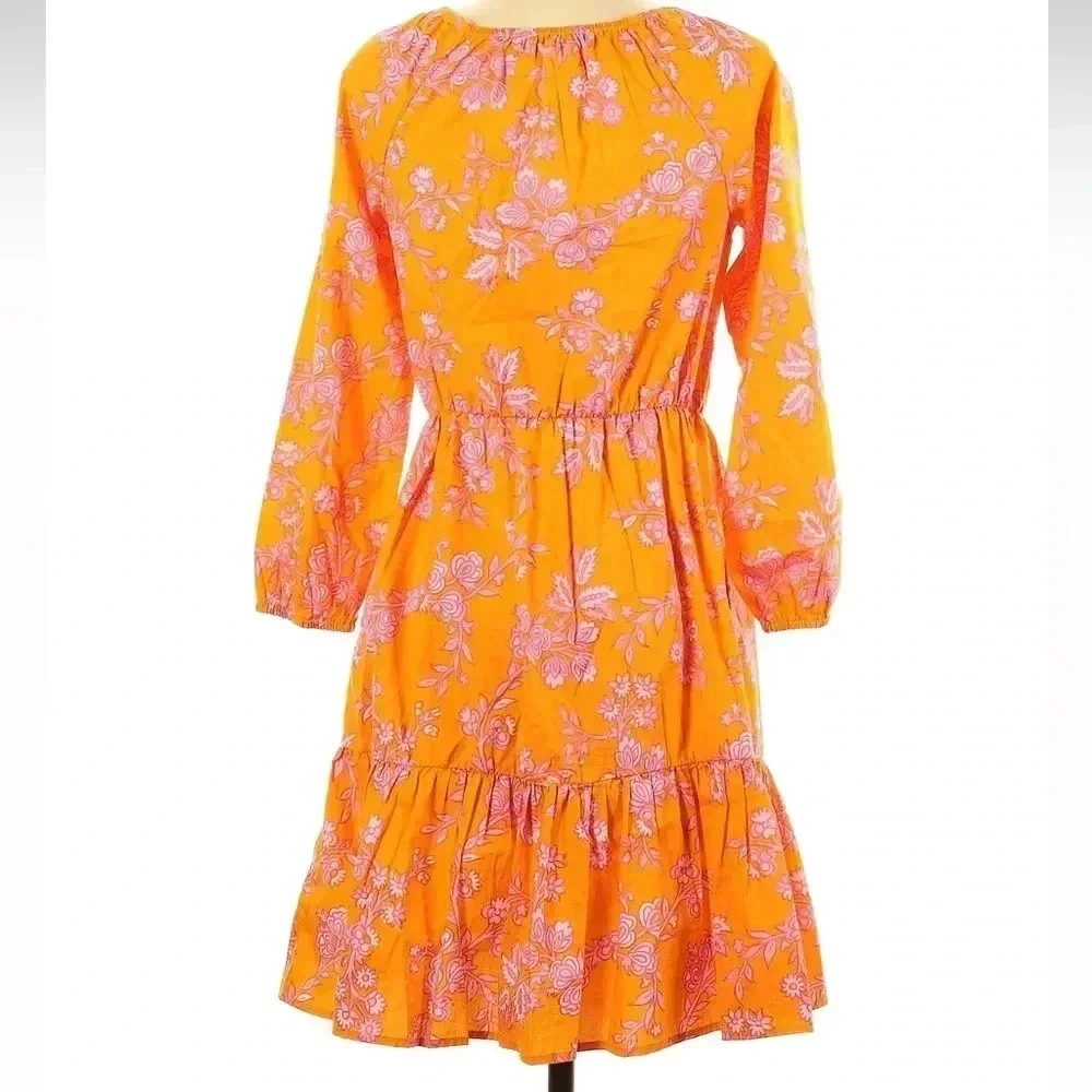 J. Crew Scoop Neck Mini Dress Bird Of Paradise Tropical Floral Size 00 XXS